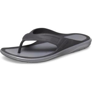 imageCrocs Mens Swiftwater Wave Flip Flops  Sandals for MenBlackSlate Grey
