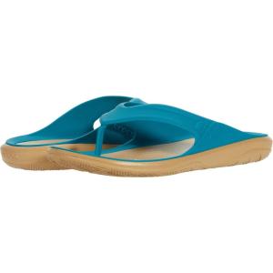 imageCrocs Mens Swiftwater Wave Flip Flops  Sandals for MenJuniperTan