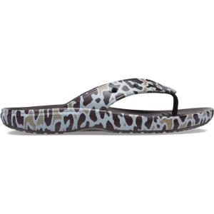 imageCrocs Unisexs Classic Flip FlopsKhakiLeopard