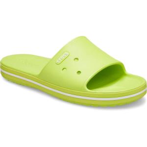 imageCrocs unisexadult Crocband III Slide SandalsLime Punch White
