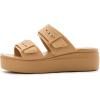 imageCrocs Womens Brooklyn Buckle Low WedgesUmber