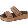 imageCrocs Womens Brooklyn Cork Buckle SandalsMilk Chocolate