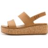 imageCrocs Womens Brooklyn Cork Low WedgeUmber
