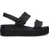 imageCrocs Womens Brooklyn Woven Low Wedge SandalsBlack Woven