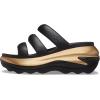 imageCrocs unisexadult Mega Crush Triple Strap SandalBlackGold Metallic