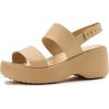 imageCrocs womens Brooklyn Sky Sandals Wedge SandalsCashew