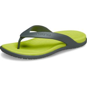 imageCrocs Mens Coast Flip Flops Sandals for MenSlate GreyCitrus