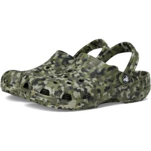 imageCrocs UnisexAdult Classic Graphic ClogsArmy GreenMulti Confetti