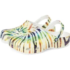 imageCrocs UnisexAdult Classic Graphic ClogsMultiGreen Tie Dye