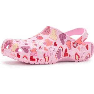 imageCrocs UnisexAdult Classic Graphic ClogsPink MilkHearts