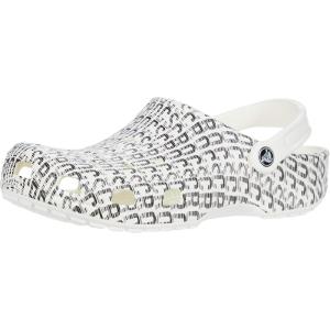 imageCrocs UnisexAdult Classic Graphic ClogsWhite