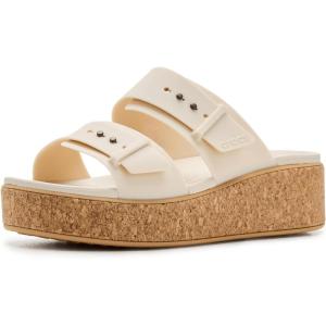 imageCrocs Womens Brooklyn Cork Buckle SandalsFrappe