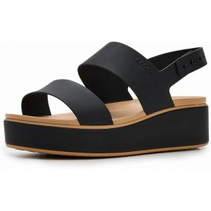 imageCrocs Womens Brooklyn Cork Low WedgeBlackCashew