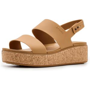 imageCrocs Womens Brooklyn Cork Low WedgeUmber