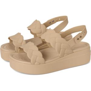 imageCrocs Womens Brooklyn Woven Low Wedge SandalsChai