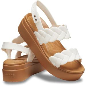 imageCrocs Womens Brooklyn Woven Low Wedge SandalsChalk Woven