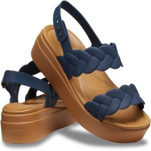 imageCrocs Womens Brooklyn Woven Low Wedge SandalsNavy Woven