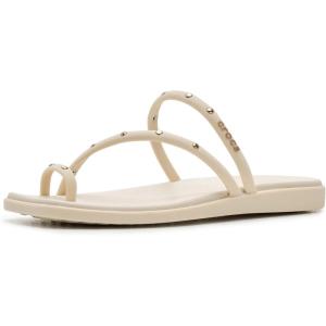 imageCrocs Womens Miami Toe Loop Sandal FlatAlmond Tint