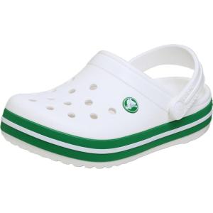 imageCrocs Kids Crocband Lightweight SlipOn ClogsWhiteGreen Ivy
