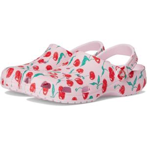 imageCrocs UnisexAdult Classic Clog  Seasonal GraphicPink MilkCherries