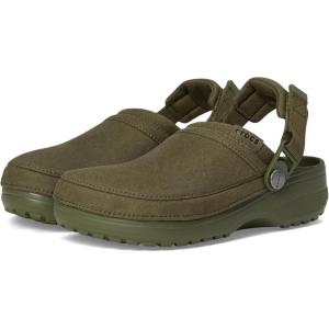 imageCrocs UnisexAdult Classic Crafted Canvas amp Suede ClogsArmy Green Suede