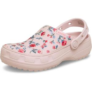 imageCrocs UnisexAdult Classic Crafted Canvas amp Suede ClogsFloral Cotton Candy