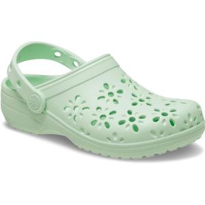 imageCrocs UnisexChild Classic Clogs with Floral Cut Out Design Kids and Toddler ShoesJade Tint