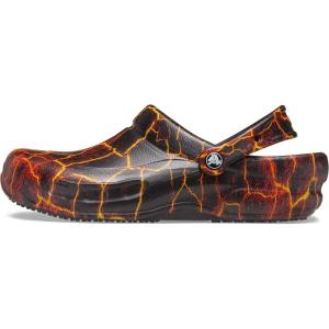 imageCrocs unisexadult Mens and Womens Bistro Graphic Clog  Slip Resistant Work ShoesHot Lava Print