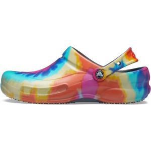 imageCrocs unisexadult Mens and Womens Bistro Graphic Clog  Slip Resistant Work ShoesTie DyeNavy