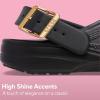imageCrocs UnisexAdult Classic Buckle ClogsMetallic Black