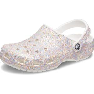 imageCrocs Unisex Adult Classic Glitter ClogsWhiteMulti