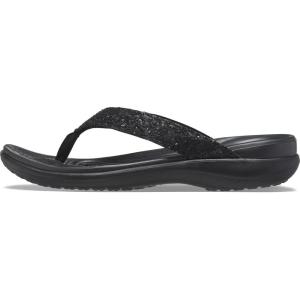 imageCrocs Womens Capri V Flip Flops Sandals for WomenBlack Glitter