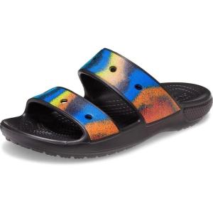 imageCrocs Mens Classic Slide SandalsBlackSpray Dye