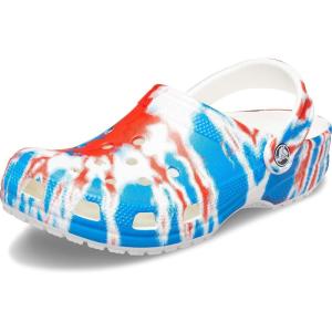 imageCrocs Womens Classic Marbled Tiedye ClogsRedWhiteBlue