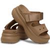imageCrocs Womens Soho TwoStrap Sandals  24 Inch Platform  LiteRide SinkIn Footbed  Adjustable Upper StrapSepia