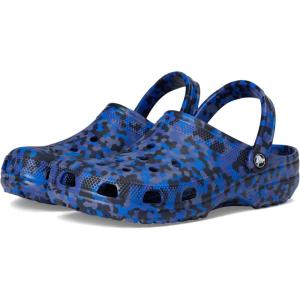 imageCrocs UnisexAdult Classic Marbled Tiedye ClogBlue BoltMulti Confetti