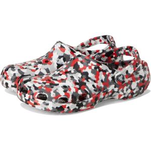 imageCrocs UnisexAdult Classic Marbled Tiedye ClogRedMulti Confetti
