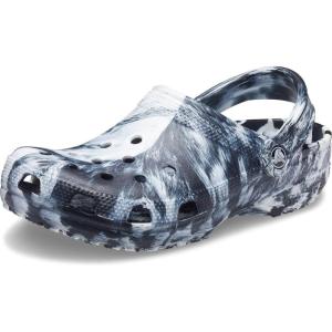 imageCrocs UnisexAdult Classic Marbled Tiedye ClogWhiteBlack