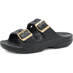 imageCrocs Womens Classic Saturday SandalsBlackMetallic Buckle
