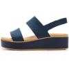 imageCrocs Womens Brooklyn Low Wedge SandalsNavyCashew