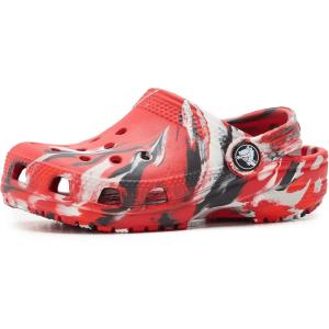 imageCrocs UnisexChild Classic Watercolor Marbled ClogFlameMulti