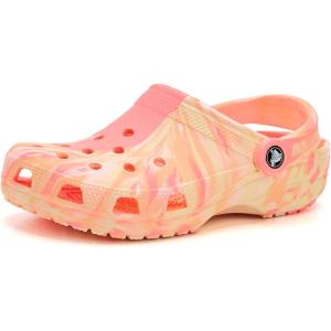 imageCrocs UnisexChild Classic Watercolor Marbled ClogGuavaMulti