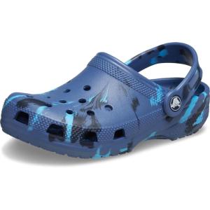 imageCrocs UnisexChild Classic Watercolor Marbled ClogNavyMulti