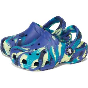 imageCrocs UnisexChild Classic Watercolor Marbled ClogNavyTurbo Teal