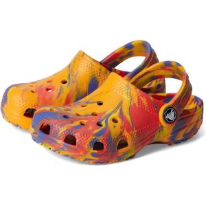 imageCrocs UnisexChild Classic Watercolor Marbled ClogOrange ZingMulti