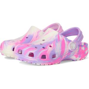 imageCrocs UnisexChild Classic Watercolor Marbled ClogPink CrushMulti Glow in the Dark