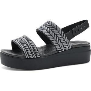 imageCrocs Womens Brooklyn Low Wedge SandalsBlack Sparkle