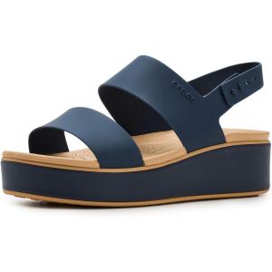 imageCrocs Womens Brooklyn Low Wedge SandalsNavyCashew