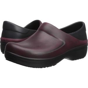 imageCrocs Womens Neria Pro II Work Clogs  Enclosed Toe  Slip Resistant  All Day ComfortGarnetBlack