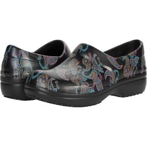 imageCrocs Womens Neria Pro II Work Clogs  Enclosed Toe  Slip Resistant  All Day ComfortPaisley FloralBlack